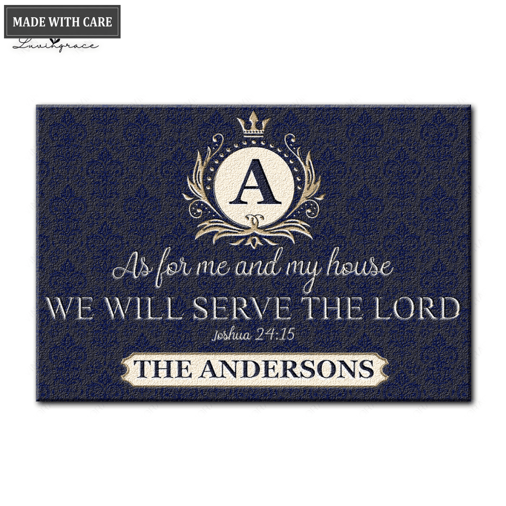 Printfamily L01 Luxury Monogram Collection As For My House Personalized Doormat