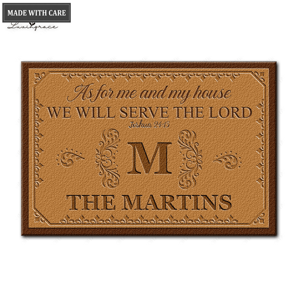 Printfamily L03 Luxury Monogram Collection As For My House Personalized Doormat