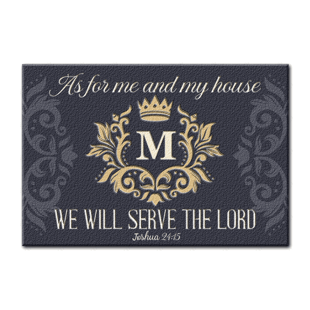 Printfamily L04 Luxury Monogram Collection As For My House Personalized Doormat
