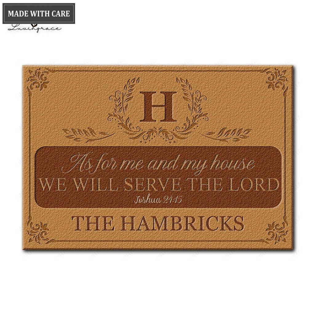 Printfamily L06 Luxury Monogram Collection As For My House Personalized Doormat