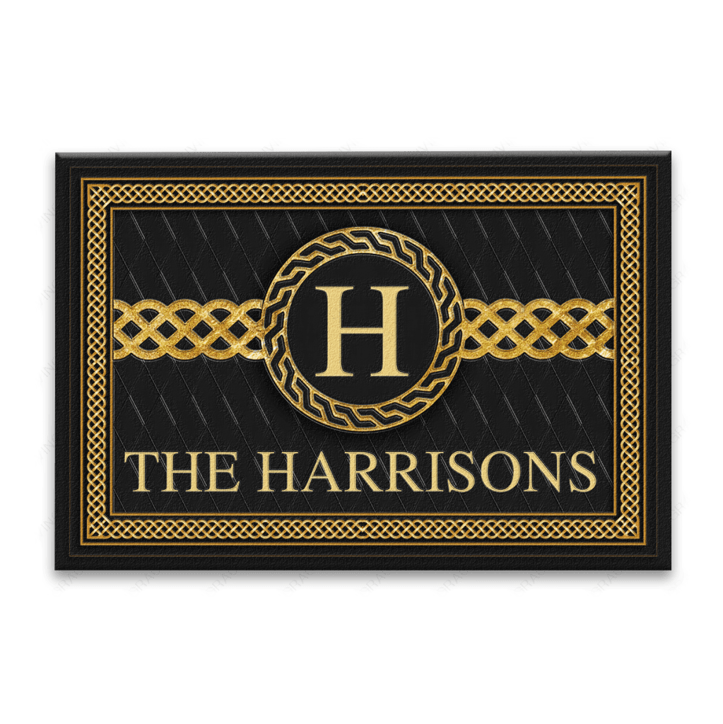 Printfamily L47 Monogram Collection Family Name Personalized Doormat