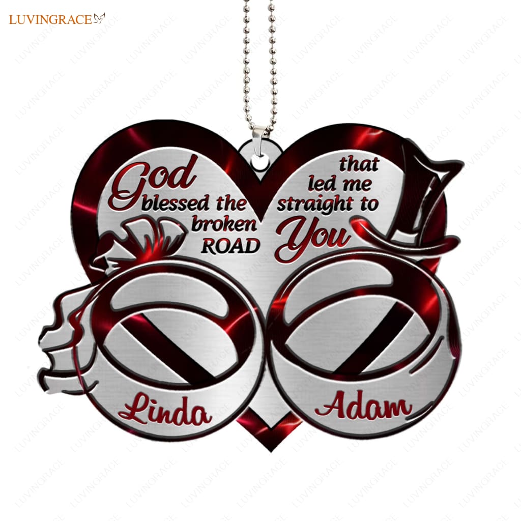 Printfamily M21 Wedding Anniversary God Blessed Personalized Couple Ornament