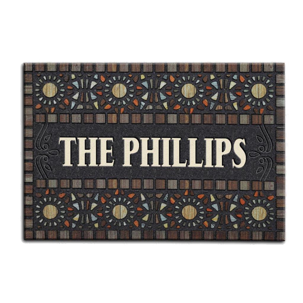 Printfamily M28 Elegant Monogram Collection Family Name Personalized Doormat