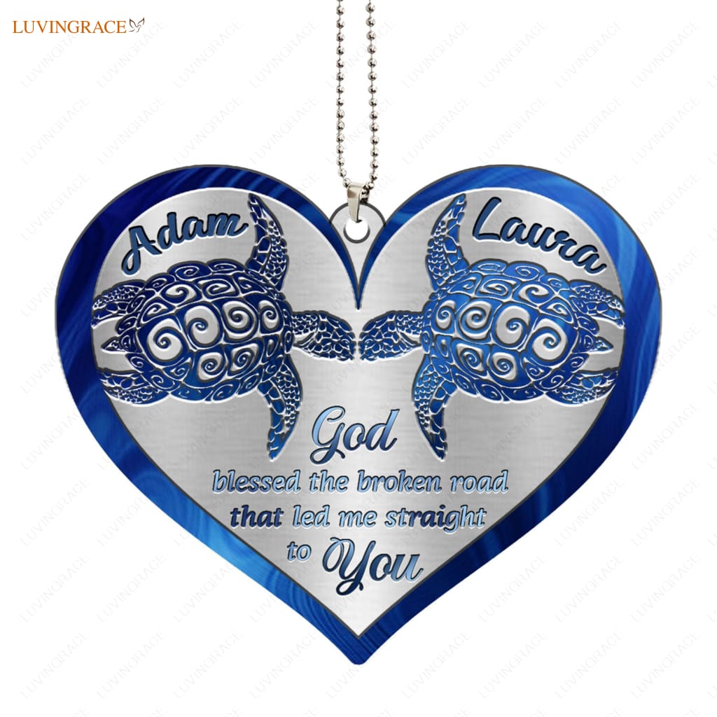 Printfamily M29 Sea Turtle Couple God Blessed Personalized Ornament