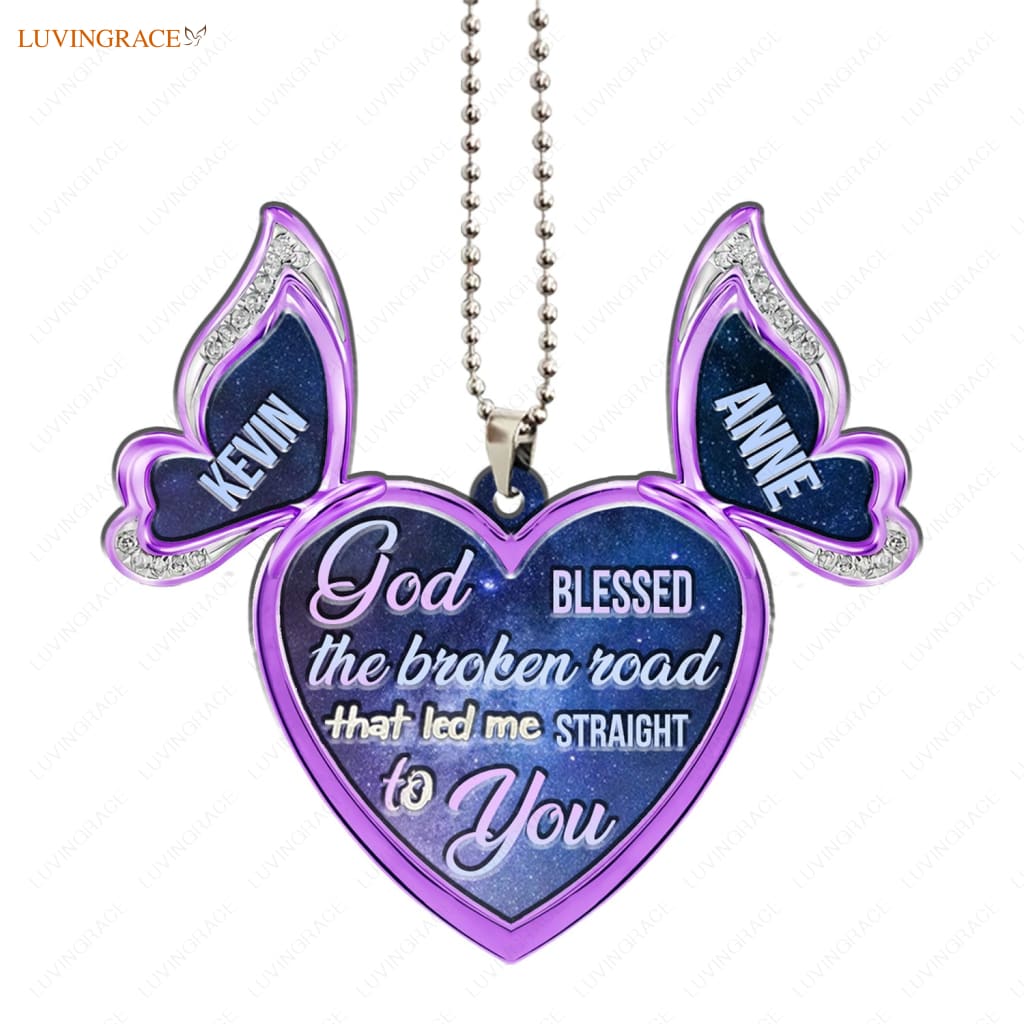 Printfamily M39 Butterfly Couple God Blessed Personalized Ornament