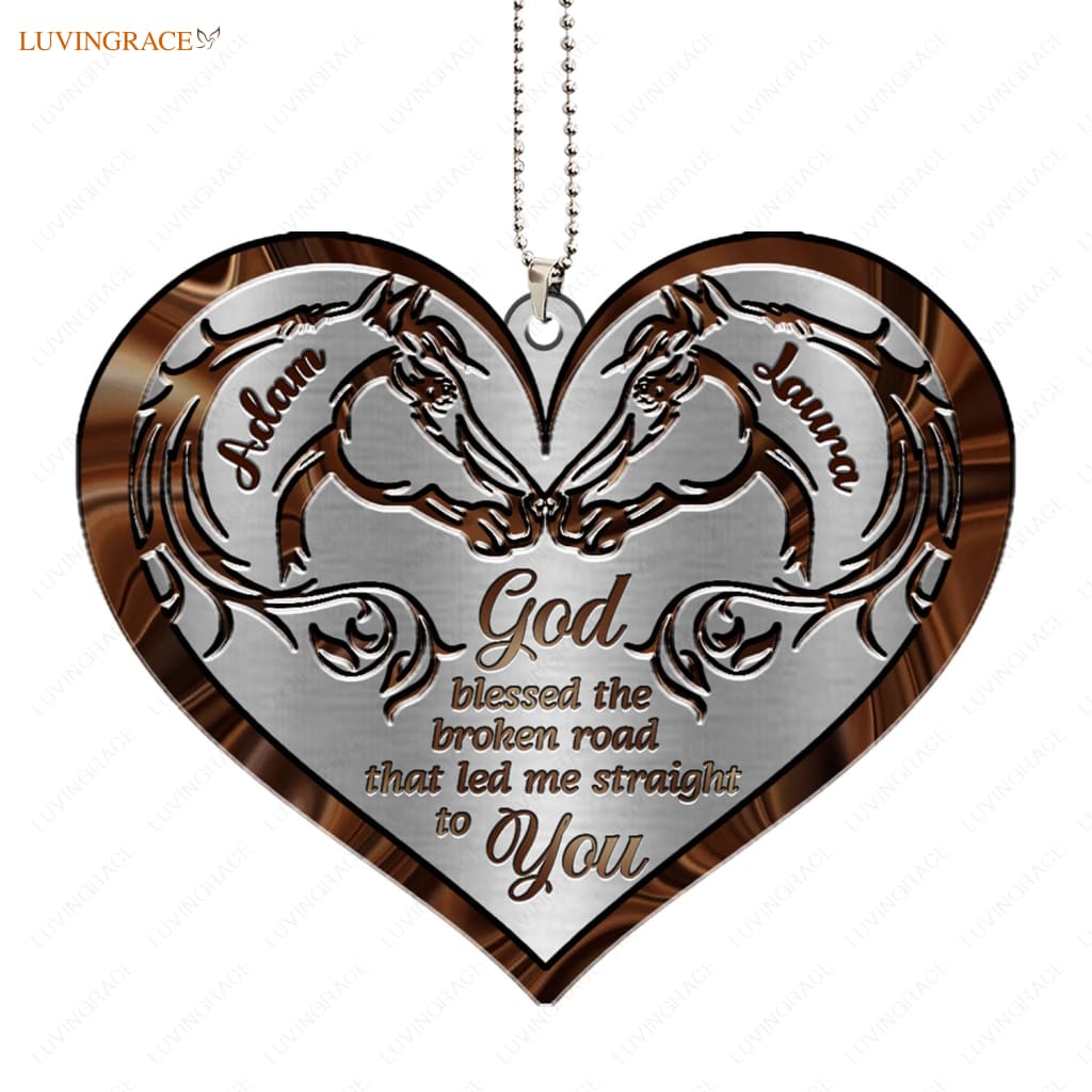 Printfamily M79 Horse Couple God Blessed Personalized Ornament