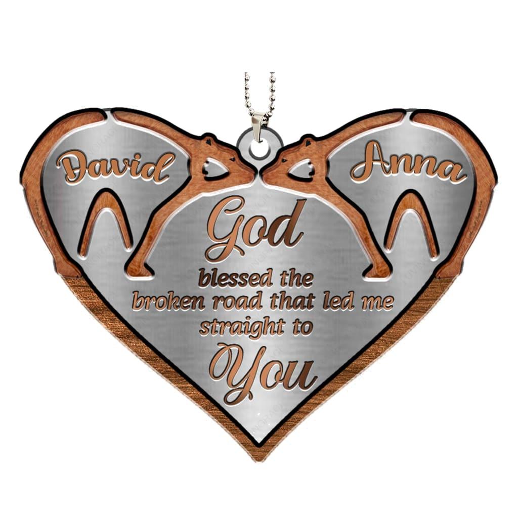 Printfamily M80 Bear Couple God Blessed Personalized Ornament