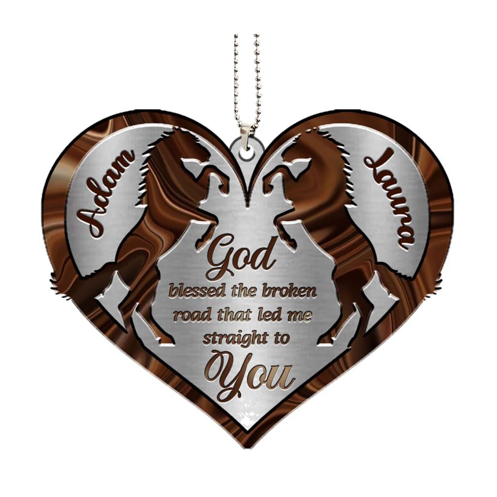 Printfamily M81 Horse Couple God Blessed Personalized Ornament