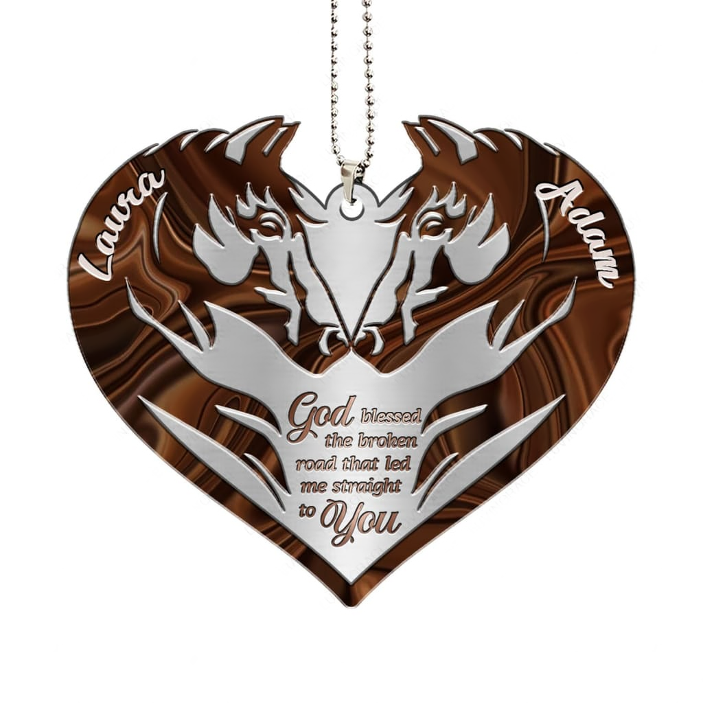 Printfamily M99 Horse Couple God Blessed Personalized Ornament