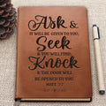 Christian Art Gifts Notebook Ask Seek Knock Bible Verse Inspirational Writing Notebook Gratitude Prayer Journal