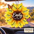 Personalized Sunflower Christian Ornament - Custom Name You Are Strong Sunflower Car Ornament -Inspirational Gift for Her