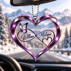 Personalized Names Infinity Heart Butterfly Ornament - Romantic Gift for Couple