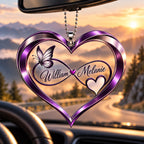 Personalized Names Infinity Heart Butterfly Ornament - Romantic Gift for Couple