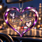 Personalized Names Infinity Heart Butterfly Ornament - Romantic Gift for Couple