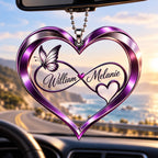Personalized Names Infinity Heart Butterfly Ornament - Romantic Gift for Couple