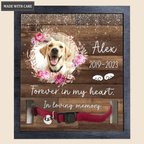 Pink Floral On Wood Forever In My Heart - Personalized Custom Pet Memorial Sign