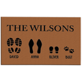 Premium Custom Footprint Family & Pet Name Brown Doormat