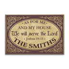 Purple Vintage Frame As For Me And My House Personalized Doormat