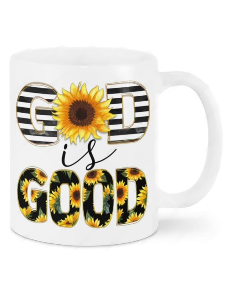 Sunflower God Is Good Mugs