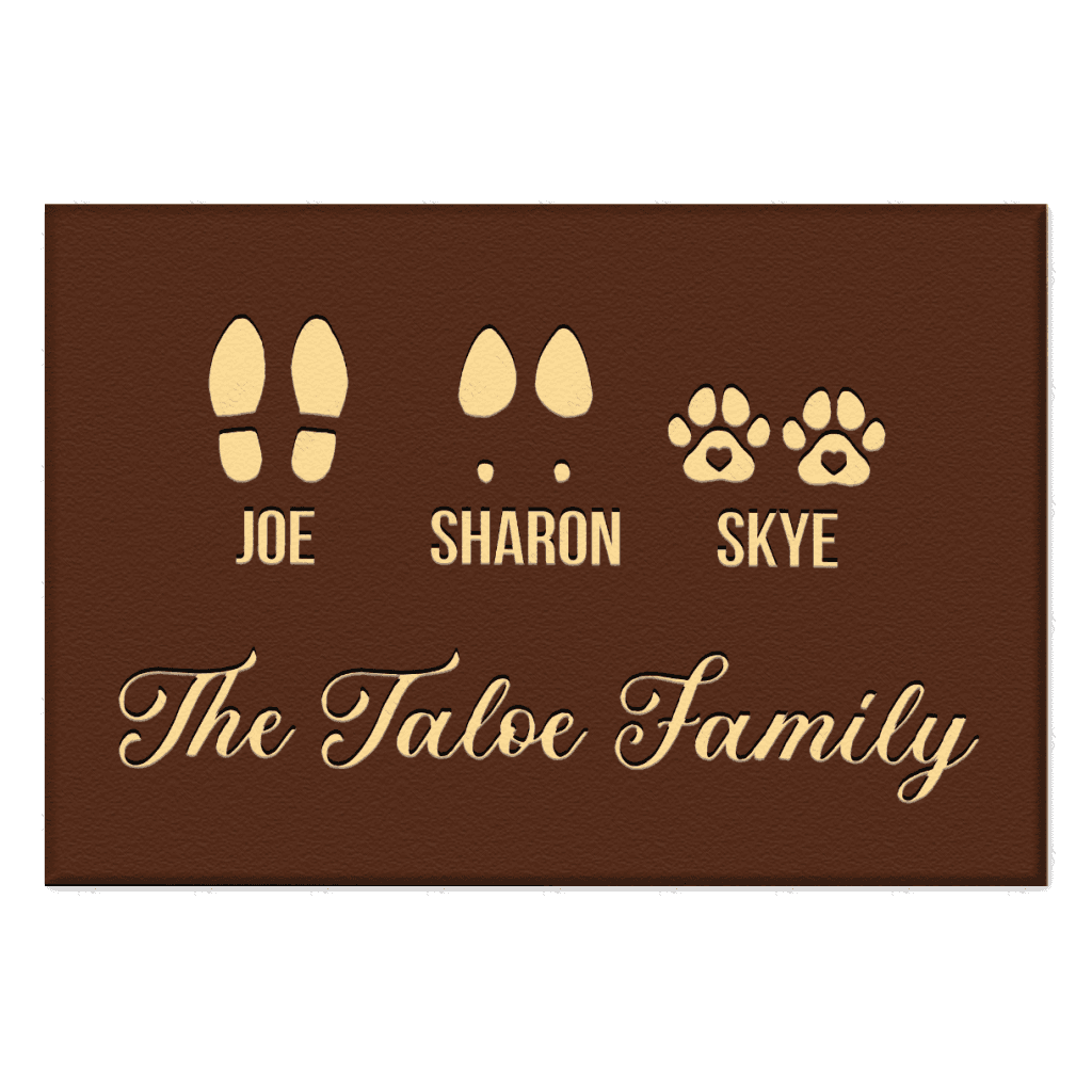 The Custom Family & Pet Name Welcome Mat