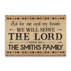 Vintage Boho As For Me And My House Personalized Doormat