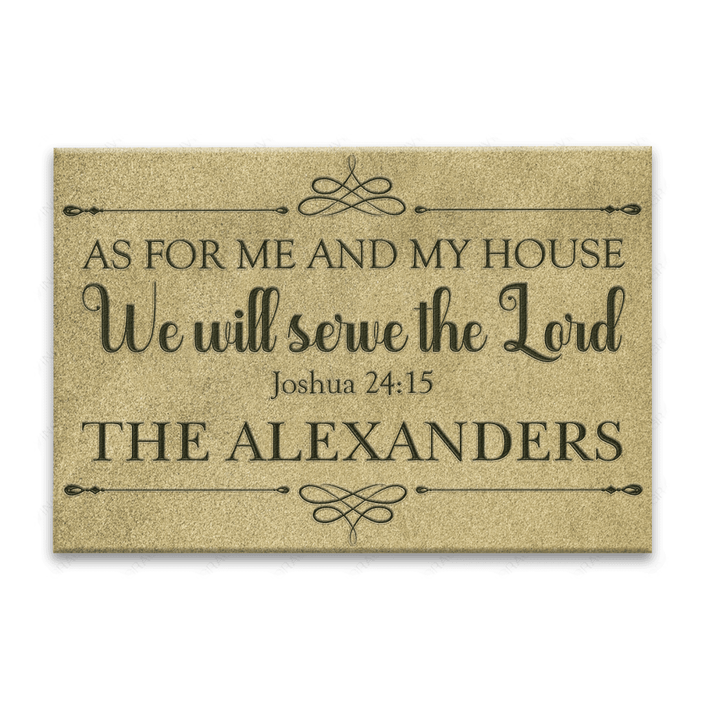 Vintage Light Green As For Me And My House Personalized Doormat