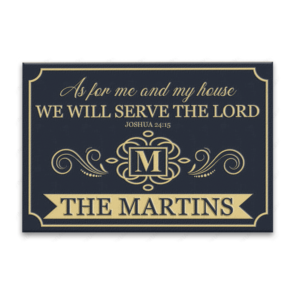Vintage Monogram As For My House Personalized Family Doormat