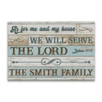 Vintage Old White Blue Wood As For Me And My House Collection Family Name Personalized Doormat