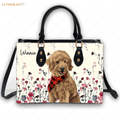Vintage Wildflower Pet Art - Personalized Custom Leather Bag Handbags
