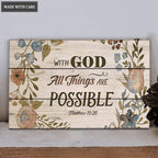 All Things Are Possible With God Rectangle Wood Sign