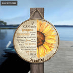 Personalized Yellow Glory Sunflower Wood Circle Sign