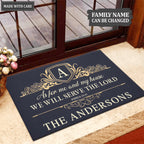 Monogram Luxury Serve The Lord Personalized Doormat