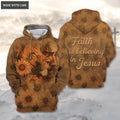 Sunflower Christian Lion Faith Is Believing Hoodie