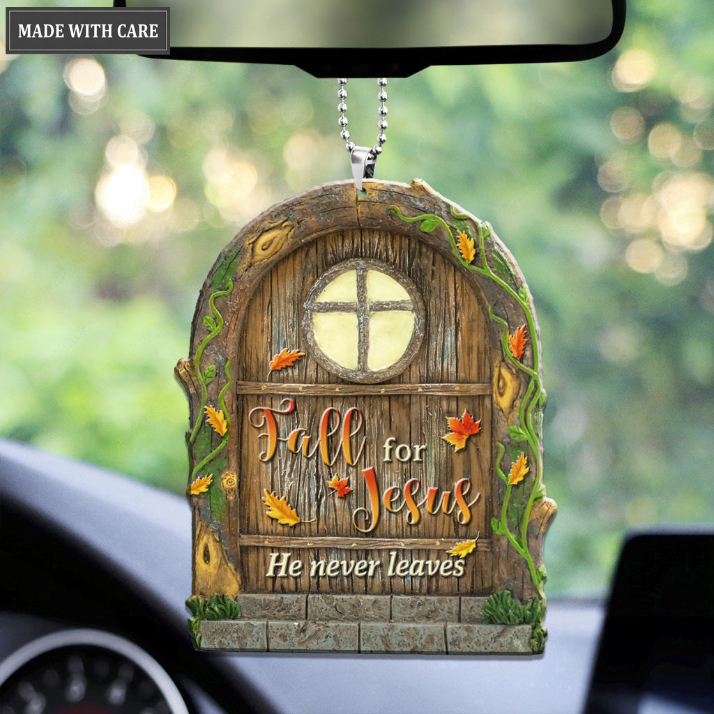 Fairy Door Fall For Jesus He Never Leaves Ornament