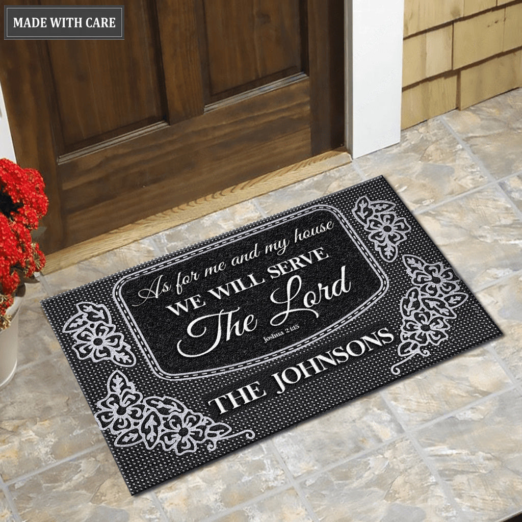 Welcome Serve The Lord Personalized Doormat
