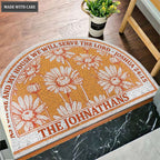 Floral Flowers Serve The Lord Personalized Shaped Doormat