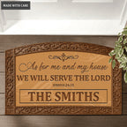 Personalized Entryway Shaped Doormat Serve The Lord