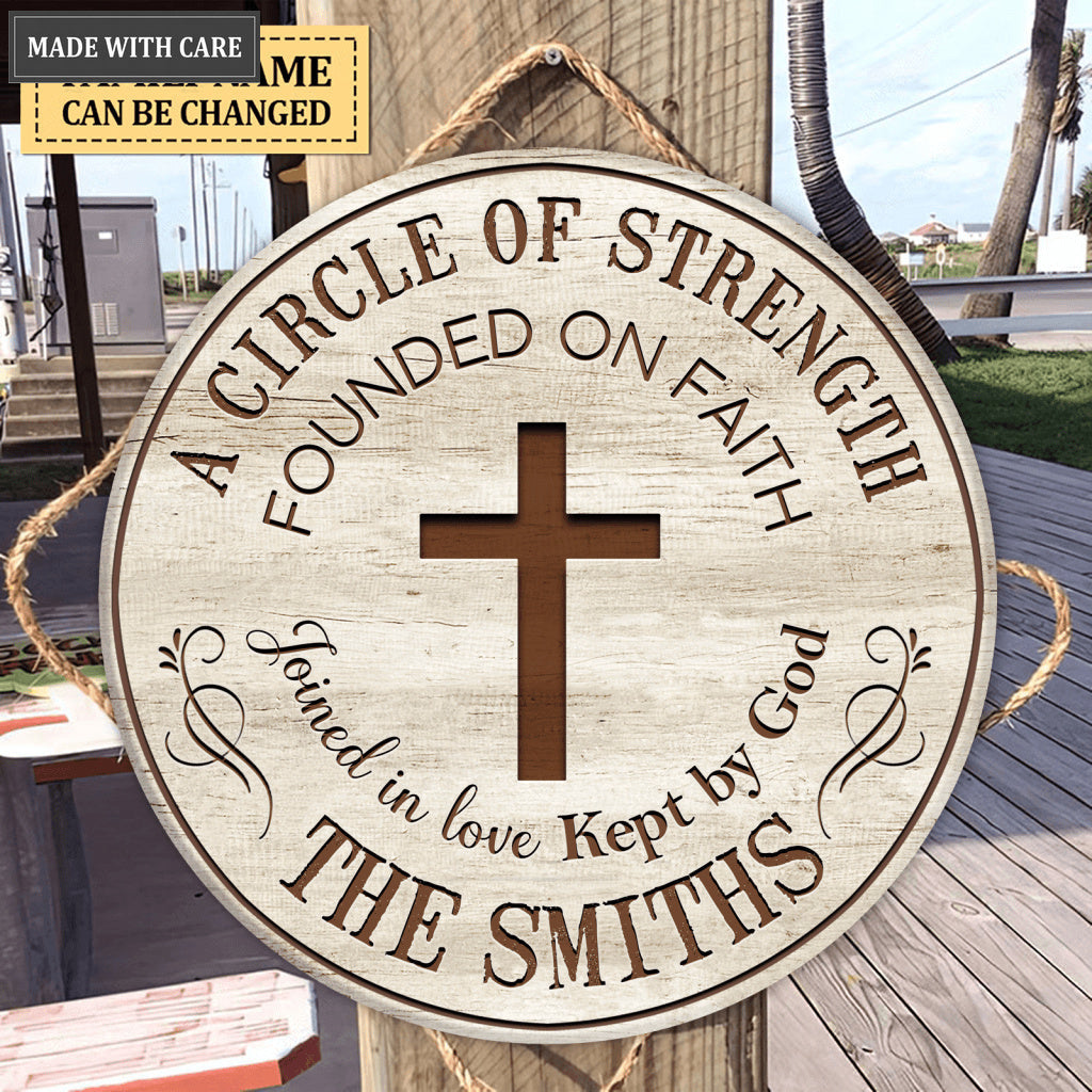Personalized A Circle Of A Family Wood Circle Sign