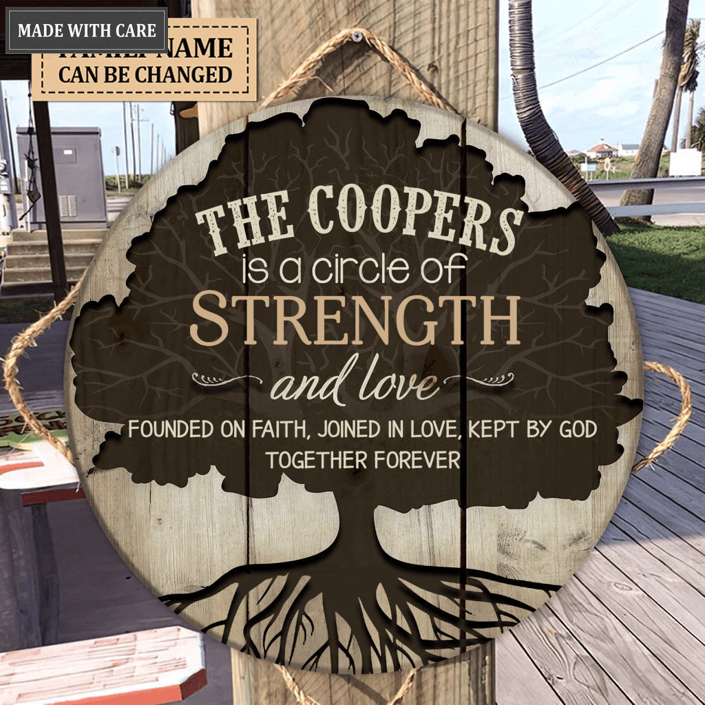 Personalized Family Tree Of Strength And Love Circle Sign