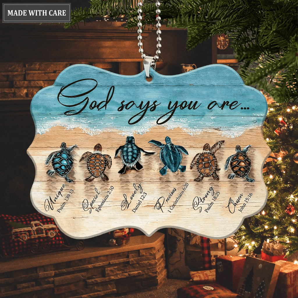 Printfamily M116 Sea Turtle God Says You Are Ornament