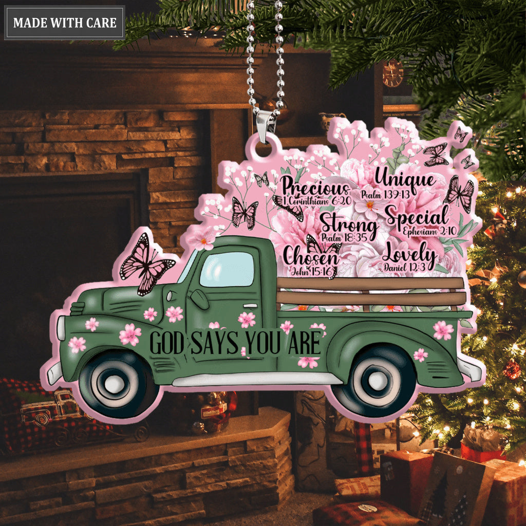 Printfamily M120 Spring Truck God Says You Are Ornament
