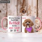 Everything tastes better with dog hair in it - Personalized Custom Accent Mug