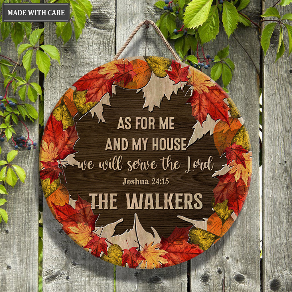 Personalized Serve The Lord Autumn Circle Sign