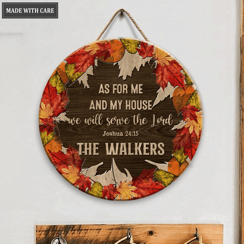 Personalized Serve The Lord Autumn Circle Sign