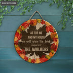 Personalized Serve The Lord Autumn Circle Sign