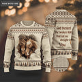 Love Horse Wool Knitted Christmas Pattern God Blessed Ugly Sweater