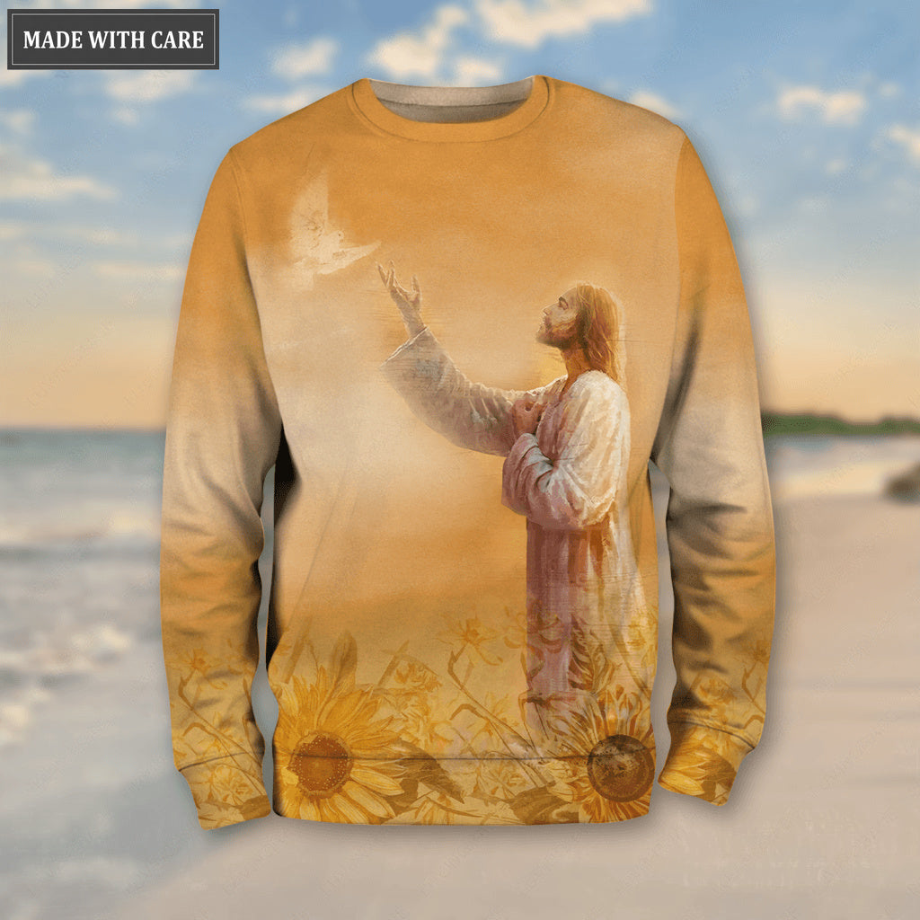 Sunflower Christian Dove Faith Is Believing Hoodie