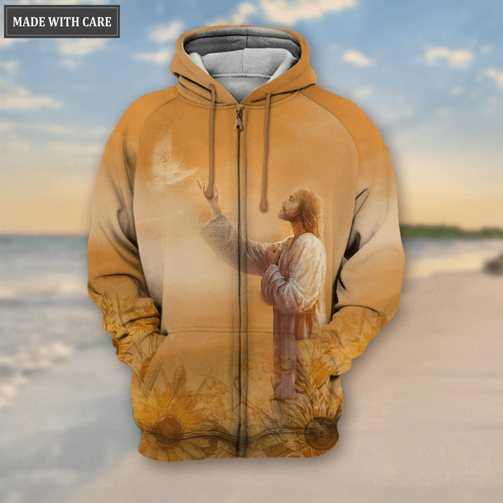 Sunflower Christian Dove Faith Is Believing Hoodie