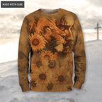 Sunflower Christian Lion Faith Is Believing Hoodie