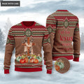 Vintage Thanksgiving Cross Pumpkin Wool Knitted Pattern Ugly Sweater